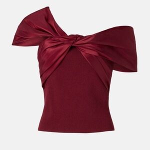 Jonathan Simkhai Red Asymmetrical Sleeveless Tie Front Blouse